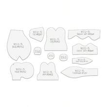12pcs/Set Hippo Making PET Sewing Template DIY Hippo-Shaped Quilting Template Handcrafted Sewing Tool Template Handmade Decorations Birthday Holiday Gifts, Includes English Making Instructions, Ideal For Crafting Enthusiasts - Transparent - View 13