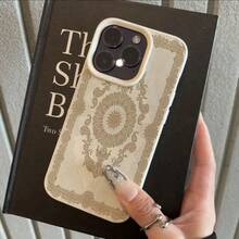 1 ốp lưng điện thoại chất liệu TPU họa tiết retro châu Âu, tương thích với iPhone 17 Pro Max/17/16 Pro Max/15/13/12/11, S20 FE/A15/S24/A55, Redmi Note 11/12/13 Pro, bảo vệ toàn diện chống rơi vỡ, mềm mại. - trắng - Xem 2