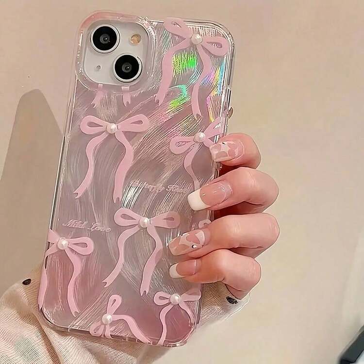 1 pieza Funda de teléfono personalizada compatible con iPhone 16 Pro Max, 15/14 Plus, 13, 12, 11, y series , a prueba de agua, a prueba de golpes y resistente a los arañazos, con diseño de flor de loto con pluma y concha, protección de lente IMD y efecto antideslizante - Multicolor - Añade 4