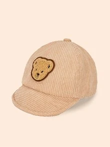 1 Stück Baby Retro Cartoon Bär Cord Winter Weiche Krempe Windschutz Kinder Baseball Kappe Unisex für den täglichen Outdoor-Gebrauch - 1PC - Übersicht 6