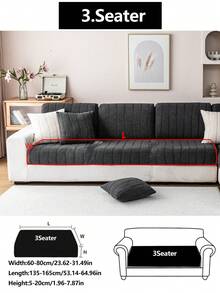 1 tấm bọc ghế sofa co giãn, chống trượt, phủ toàn bộ bề mặt ghế, phù hợp cho mọi mùa, chất liệu vải dày dặn, có thể giặt máy, chống bụi, thân thiện với thú cưng, trang trí nhà cửa, có thể điều chỉnh cho ghế sofa góc, phòng ngủ, văn phòng, phòng khách 1/2/3/4 chỗ ngồi. - Màu xám đen - Xem 14