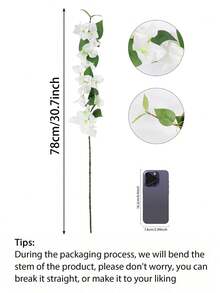1/2支仿真三角梅，30.7英寸丝绸花枝，仿真花藤，适用于婚礼装饰、DIY插花、花瓶装饰、室内/室外点缀、节日派对装饰、家居客厅装饰、春季装饰 - 彩色 - 查看 4