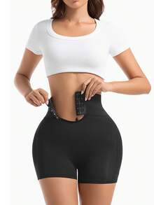 SEXYEYE Women High Waist Butt Lifting Shorts With Removable Padded Shapewear, Sexy Body-Shaping Tights, Slimming Compression Thigh Short Leggings, Waist Trainer - 黑色 - 查看 4