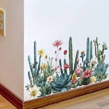 Tropical Mexican Succulents Cactus Wall Stickers Cacti And Aloe Desert Plants Wall Decals For Kitchen Bedroom Playroom Wall Decor - Multicolor - View 1