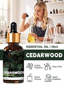 EMBRACEX. Minyak Esensial Cedarwood 30ml, Minyak Esensial Premium, Cocok untuk Diffuser, Aromaterapi, Pembuatan Lilin dan Sabun, Hadiah Pewangi - minyak esensial kayu cedar - View 4