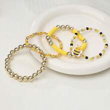 Bộ 8 vòng tay charm hình ong vàng mới, vòng tay tình bạn. - Màu vàng - Xem 3