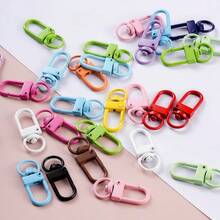 50/100个亮丽金属钥匙扣，多巴胺彩色滚筒漆门把手钥匙圈，耐用旋转扣，是DIY珠宝和包包配件的理想之选 - 均碼 - 查看 3