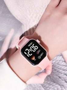 5/4pcs/Set Girls Fashion, Cute, Elegant LED Digital Display Electronic Watch Set, Suitable For Girls, Comes With Heart-Shaped Bracelet, Necklace, Earrings And Jewelry, Perfect For Daily Life, Vacation, Party, Travel, Back To School, Birthday/Holiday Decoration, An Ideal Gift For Girls On New Year And Valentine's Day - Multicolor - View 8