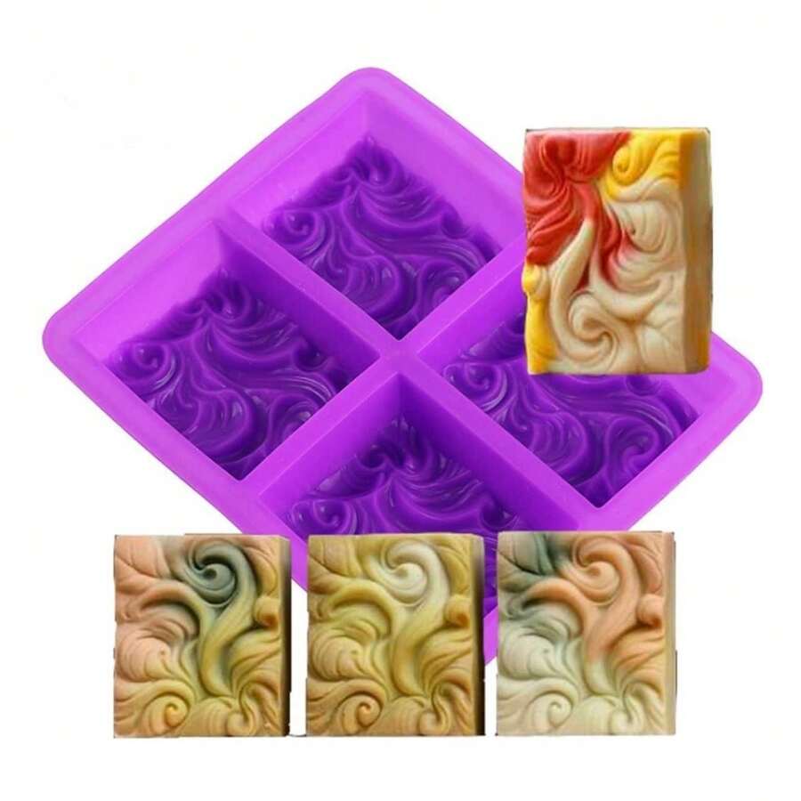 TendenciaMolde Silicon Para Jabon Artesanal Velas Olas EspiralCalidad premium - Violeta - Ver 1