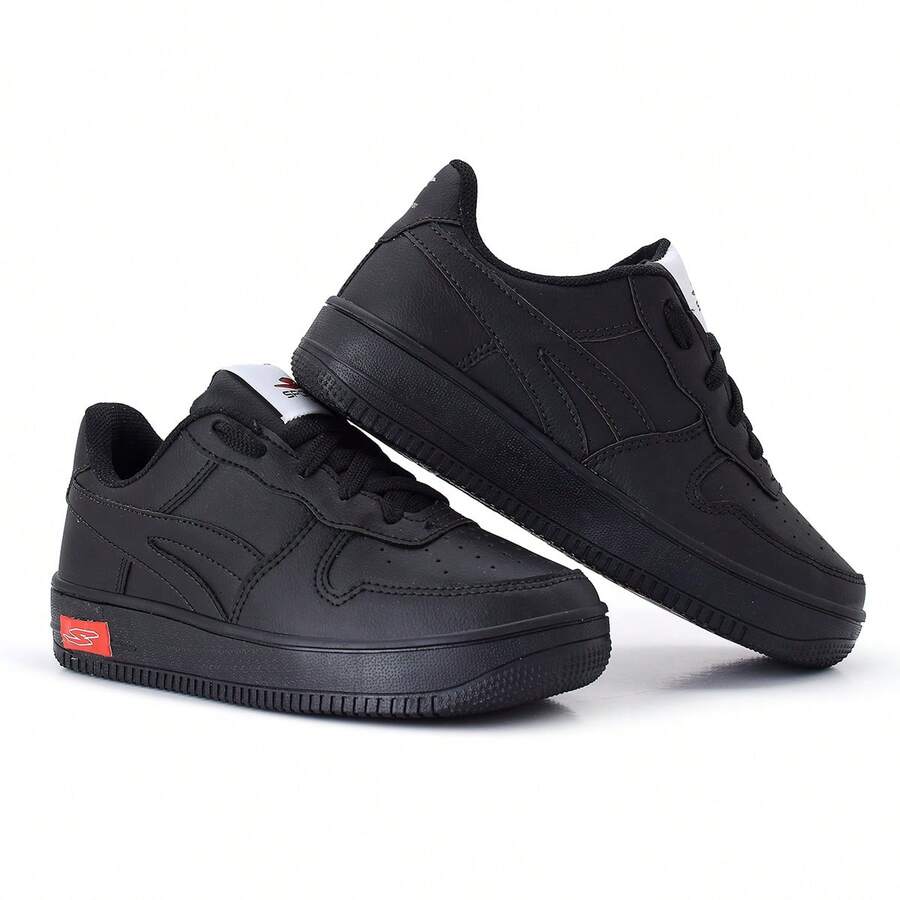 Tenis Infantil Menina Tênis Menino Casual Escolar Casual Dia a Dia Sportconfort Sola Reta Skate Varias Cores Criança - Preto - Visão 1