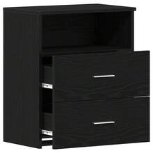 vidaXL Table de nuit 2 pcs Chêne noir 50 x 32 x 60 cm Bois d'ingénierie - Noir - Voir 5