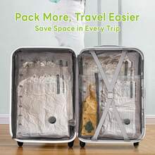 11 Pack Vacuum Storage Bags With Wireless Electric Pump, Travel Essential Vacuum Seal Bags, Vacuum Compression Bag With Pump, Packing Cubes Travel, Carry-On Size Compression Packing Bags For Luggage And Suitcase, Space Saver For Clothes And Clothing Travel, Suitable For Clothes, Quilts, Cabinets - Save 80% Space, Moisture-Proof Storage Bag, Travel Essential - kẻ ô vuông màu xám và trắng - Xem 9