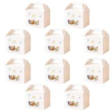 10个装开斋节快乐手提礼盒，饰有穆斯林卡通人群、新月、星星、灯笼和“开斋节快乐”字样图案 - 便携式设计包装，适用于派对礼品和糖果 - 手提盒 - 查看 14