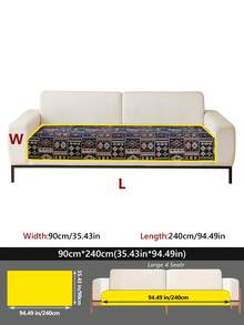 1pc Vintage Bohemian Style Small Diamond Pattern Sofa Cushion, Chenille Jacquard Fabric, Suitable For 1-4 Seater Sofa, All Seasons, Machine Washable. - Multicolor - View 14