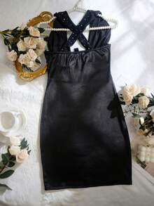 Deep Plunge Backless Sequin Bodycon Dress - Luxury Evening Event Wear