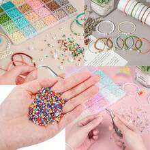 3000pcs/2 Boxes Cream-Color Macaroon Dopamine Seed Bead Letter Jewelry Making Kit - Creamy Alphabet 2-box Set - View 3