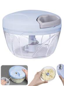 多功能厨房工具套装 - 蒜蓉压榨器、洋葱切碎器、蔬菜切片器、旋转搅拌器、水果蒜蓉压碎器、烹饪配件、厨房小工具 - 彩色 - 查看 2