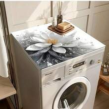 1件装简约洗衣房印花洗衣机垫/罩垫，吸水/烘干垫，多用途排水垫，烘干机顶盖/防污垫，厨房和浴室用品 - 易于清洁，保护家用电器，超强吸水去污，耐热防滑橡胶背板，高度耐用 - 彩色 - 查看 3