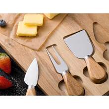 TendenciaSet Tabla De Quesos Carnes Frias Vino Cuchillo Y Mas BambuCalidad premium - Amarillo - Ver 3