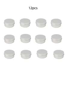 24/12 pièces Boîtes métalliques rondes en aluminium avec couvercles à vis, capacité 10 ml/30 ml/50 ml/60 ml, rechargeables, boîtes métalliques, boîtes en aluminium, bocaux de rangement pour bougies en métal, convient pour l'artisanat, les bonbons, les cosmétiques, le baume à lèvres, les bougies, le DIY et plus encore - Argent - Voir 16
