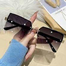 1 para klasycznych, dużych, modnych okularów damskich, w eleganckich, jednolitych kolorach, z poliwęglanu, modnych okularów, odpowiednich na każdą porę roku - Wielokolorowe - Zobacz 12