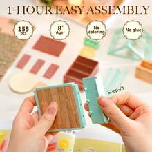 Robotime Rolife Super Creators DIY Plastic Mini House Building Kit - 3D Puzzle With LED Lights, Compatible With Mini Figures, Multiple Themes To Choose From, Suitable For Teenagers And Adults, Interior Decoration, Ideal Christmas Or Birthday Gift(Blooming Tea Garden) - 13-Blooming Tea Garden - 查看 7