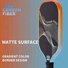 1pc Carbon Fiber Matte T700 Pickleball Paddle With Gradient Color Edging And UV Printing, US Certified Pickleball Paddle In Multiple Gradient Colors - Multicolor - View 8