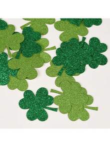 300/100pcs Multicolor Clover Confetti, St. Patrick's Theme Party Tabletop Decor Confetti, Irish Holiday Party Supplies, Suitable For Irish Theme Party Table Decor And Celebration - Multicolor - View 5