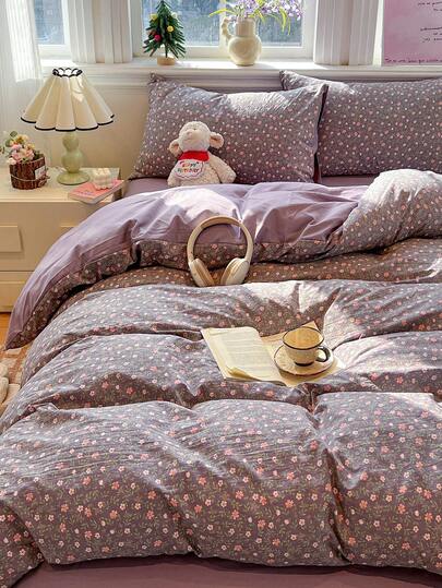 3pcs 100% Polyester 2026 New Ditsy Floral Duvet Cover Set, 2 Pillowcases + 1 Duvet Cover (No Bed Sheet)