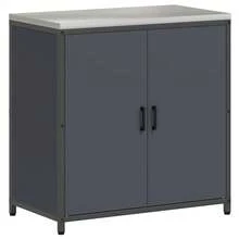 vidaXL Ensemble de rangement cuisine avec étagère 2 pcs Anthracite - Gris - Voir 7