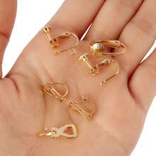 10个/包 不锈钢圆头螺丝夹耳环，DIY夹式耳环配件，无需耳洞，珠宝配件 - 10#耳夾 - 查看 5