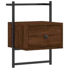 vidaXL Mesa de cabecera murale chêne marrón 35x30x51 cm ingeniería de madera - Marrón - Ver 3