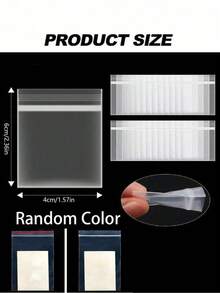 100个透明自封袋，加厚小号珠宝包装袋，可重复使用的戒指耳环塑料袋，透明PE可重复密封袋 - 彩色 - 查看 4