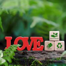 DIY心形装饰品，创意简约心形摆件，适用于周年纪念/婚礼/生日派对，浪漫桌面装饰，可定制刻字，送给女友、爱人、闺蜜的礼物，家居装饰，圣诞节和新年装饰，吸睛拍照道具，手工情侣礼物 - 彩色 - 查看 4