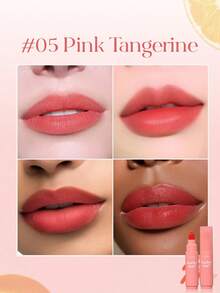 ETUDE Brillo de labios mate Love Mark, textura mate de alta calidad, color de larga duración, herramienta mágica para piel clara - #05 Mandarina rosa - Ver 5