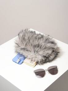 优雅女士手拿包，毛绒钱包，适合新娘、派对、舞会、女士礼物，秋冬季适用 - 彩色 - 查看 6