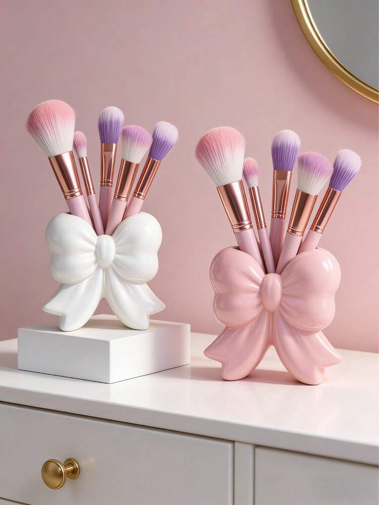 1 قطعة صندوق تخزين مكياج بشكل فراشة - منظم مكتبي للفرش والمستلزمات المكتبية، تصميم أنيق لحامل فرش المكياج، مثالي للفتيات والطالبات والنساء كديكور إبداعي - متعدد الألوان - مشاهدة 7