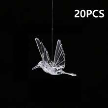 逼真鸟类悬挂装饰，可自行悬挂，适用于幼儿园、商场、卧室、派对、婚礼、情人节等各种场合。 - 無色 - 查看 11