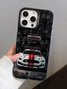 Shockproof Fashion Sports Car Racing Design Phone Case Compatible With IPhone 17, 16 Pro Max, New 15 Pro, 14, 13, 12, Cartoon 13 Case, Compatible With IPhone 14 Pro Max, 15, 12, 11, 1 Pro Max, 16 Pro, Shockproof Protective Cover Birthday Gift - Black - View 5