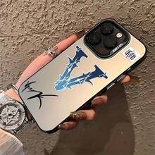 Luxury Phone Case with Letter V, Matte Anti-drop Phone Case, Decorative Protection Compatible with iPhone, Case - Durchscheinend schwarz - Übersicht 3