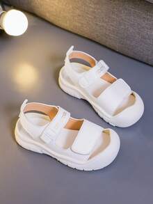 1 Pair Girls' White Casual Sneakers, Fashionable, Lightweight, Soft Sole, Non-Slip, All Season - White - View 7