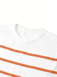 GRDR Men's Summer Knitted Striped Sweater, Fashionable Knit Top For Casual Wear And Leisure Activities - Orange - View 5