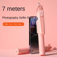 1.7m BSLIUFANG New Tripod With Bluetooth Remote Shutter, Wireless Selfie Stick With Phone Holder - Pink - View 5