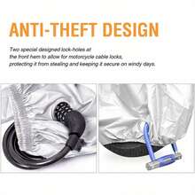 All-Season Waterproof Motorcycle Cover - UV Protection, Rain/Snow/Dust Resistant, Lock Hole, Universal Fit - Multicolor - View 8