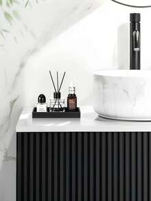 Modern Black Bathroom Silicone Tray, Bathroom Kitchen Countertop Rectangular Flexible Soap Tray, Fashionable Small Dressing Table Tray Storage Rack, Bathroom Accessories-Modern Black