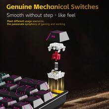 AJAZZ NK68 V2 Wired Mechanical Keyboard, 68 Keys, Portable With Ribbon Cable, Hot-Swappable Switches, 17 RGB Lighting Effects, 6 Color Options, Suitable For Gaming And Office - NK68 V2 - View 4