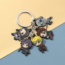 Bộ 5 huy hiệu tráng men hình anime Demon Slayer, móc khóa chibi, ghim cài kim loại hình hoạt hình dễ thương cho túi xách, ba lô, quần áo, quà tặng trang sức thời trang cho người yêu thích anime. - móc khóa hoạt hình anime - Xem 7