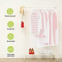 WEWI Protector De Ropa Colgante Bolsas De Almacenamiento El Armario Colgante Impermeable a Prueba De Polvo Translúcida Con Cremallera Protector De Ropa Para Closet 60x60x120 Cm - como en la foto - Ver 3