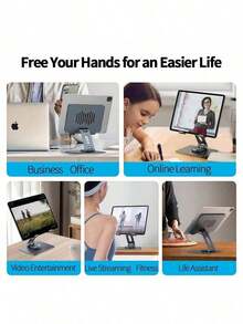 MOMAX KH8 Aluminum Alloy Tablet Stand: Multi-Angle Height And Rotation Adjustment, Portable Desktop Support Suitable For Reading, Watching Movies, And Office Work. - Purple - View 5