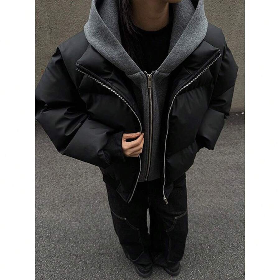 Casacos esportivos masculinos de inverno - Preto - Ver 1